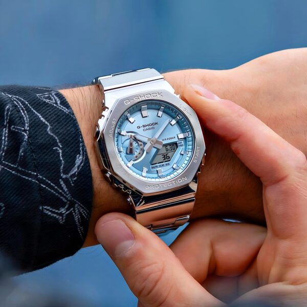 G-Shock GM2110 with silver metal body and bracelet - Image 2