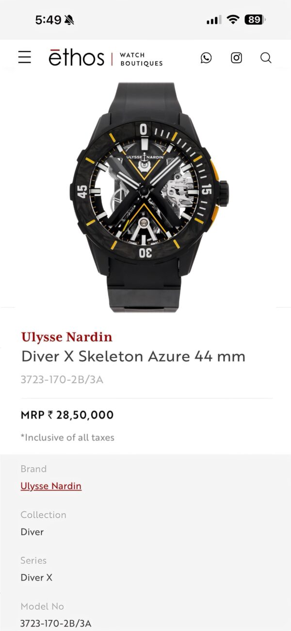 The Ulysse Nardin Diver X Skeleton blends high-performance diving capabilities with the brand’s signature skeletonized design. - Image 2