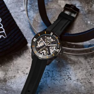 The Ulysse Nardin Diver X Skeleton blends high-performance diving capabilities with the brand’s signature skeletonized design.
