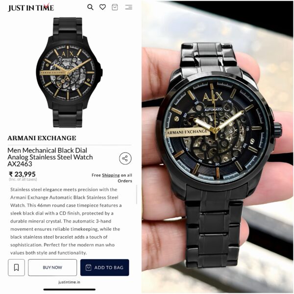 This Armani Exchange automatic timepiece is the perfect blend of modern design and timeless elegance. Crafted for those who appreciate the details - Image 3