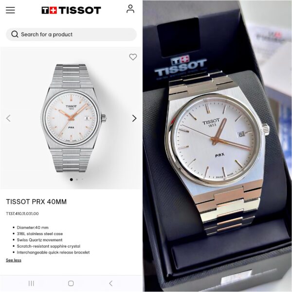 The Tissot PRX is a stylish and modern reinterpretation of a classic design making it a perfect blend of vintage aesthetics and contemporary craftsmanship. ✅ - Image 4