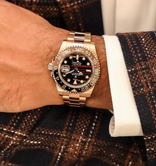 Rolex GMT Master 2 1st Time in with a latest Upgrade, 2025 ever rose edition comes with New 3 Link Stainless Steel bracelet. - Image 2