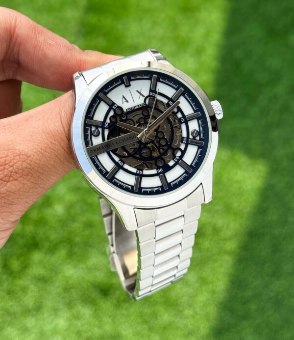 The difference between style and fashion is quality With Armani Exchange With Full silver styling metal strap - Image 4