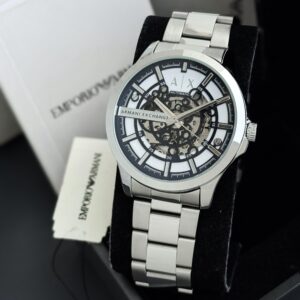 The difference between style and fashion is quality With Armani Exchange With Full silver styling metal strap