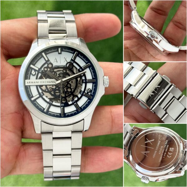 The difference between style and fashion is quality With Armani Exchange With Full silver styling metal strap - Image 3