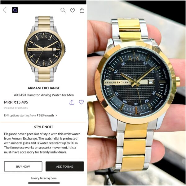 Bold. Sophisticated. Timeless. The Armani Exchange Hampton watch is where modern design meets refined craftsmanship. ✅ - Image 3