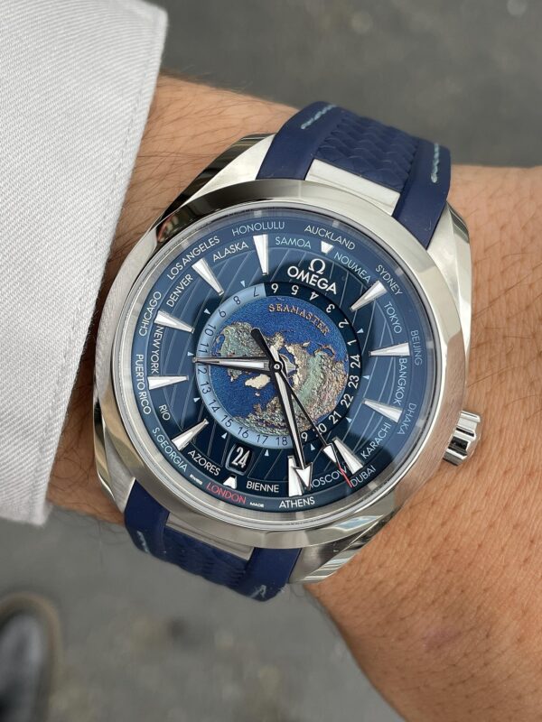 A world of elegance on your wrist — the Omega Aqua Terra Worldtimer defines global luxury.” ✅ - Image 4