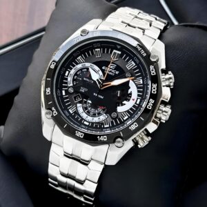 Casio Edifice EF-550D-1A a bold sturdy stainless steel built, layout is both dynamic and sophisticated, reflecting a motorsport-inspired spirit. ✅