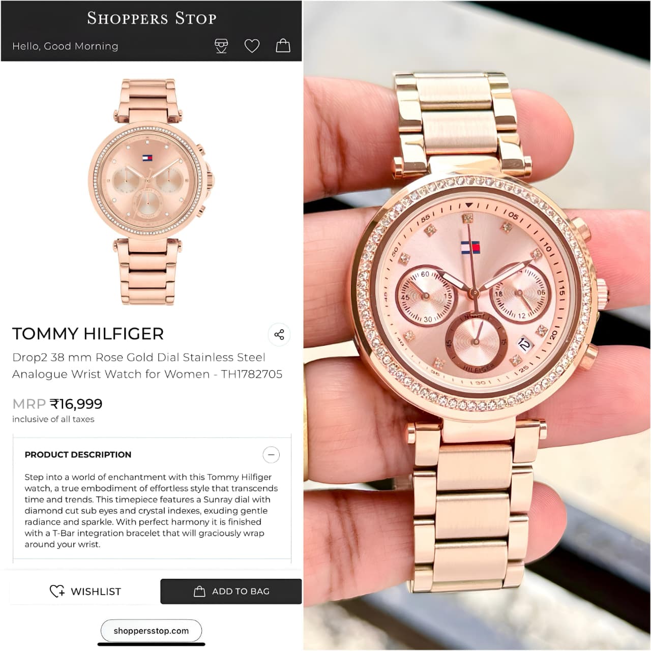 Indulge in elegance with this exquisite Tommy Hilfiger rose-gold ladies’ watch — a true statement piece that effortlessly merges refined design with modern flair. ⌚ - Image 2